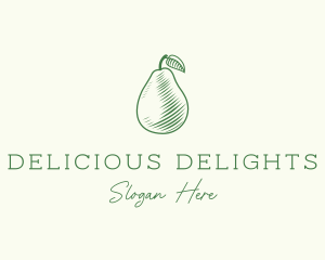 Green Pear Fruit logo design