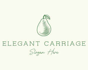 Green Pear Fruit logo design