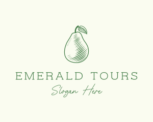 Green Pear Fruit logo design