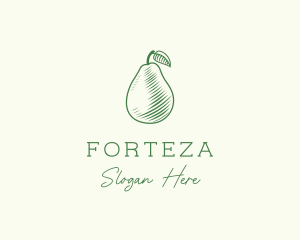 Green Pear Fruit logo design