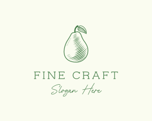 Green Pear Fruit logo design