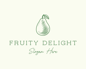 Green Pear Fruit logo design