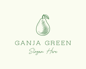 Green Pear Fruit logo design