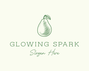 Green Pear Fruit logo design