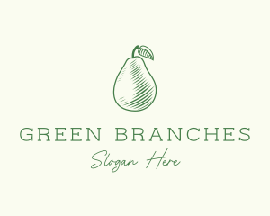 Green Pear Fruit logo design