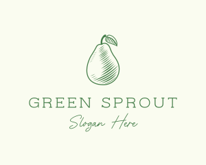 Green Pear Fruit logo design