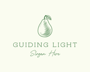 Green Pear Fruit logo design