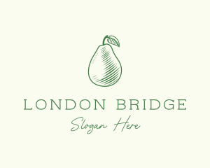 Green Pear Fruit logo design