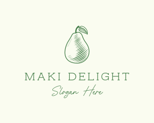 Green Pear Fruit logo design