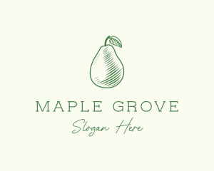 Green Pear Fruit logo design