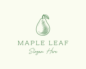 Green Pear Fruit logo design