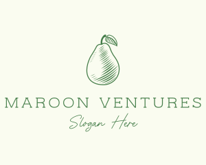 Green Pear Fruit logo design