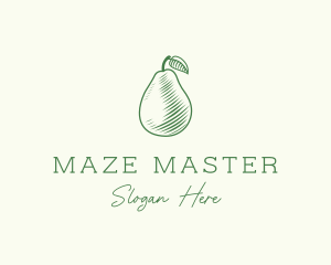 Green Pear Fruit logo design