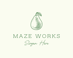 Green Pear Fruit logo design