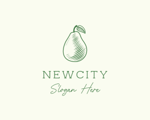 Green Pear Fruit logo design