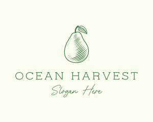 Green Pear Fruit logo design