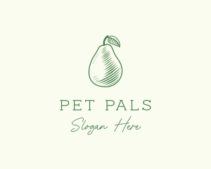 Green Pear Fruit logo design