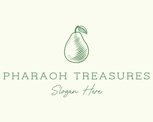 Green Pear Fruit logo design