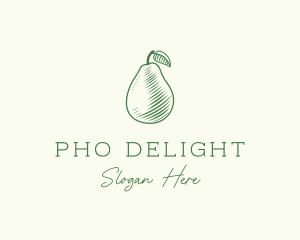 Green Pear Fruit logo design