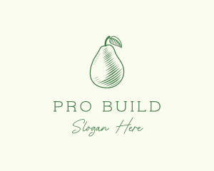 Green Pear Fruit logo design