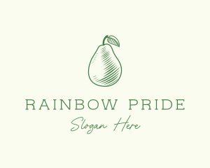 Green Pear Fruit logo design