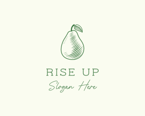 Green Pear Fruit logo design