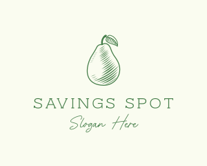 Green Pear Fruit logo design