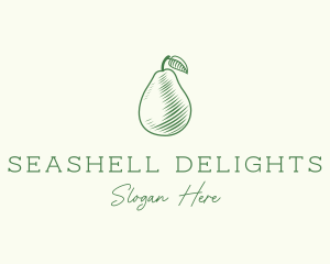 Green Pear Fruit logo design