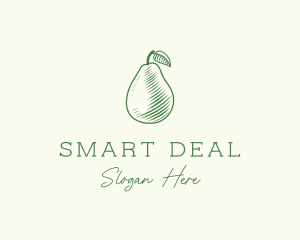 Green Pear Fruit logo design