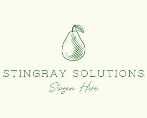 Green Pear Fruit logo design