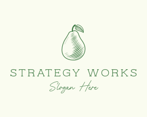 Green Pear Fruit logo design