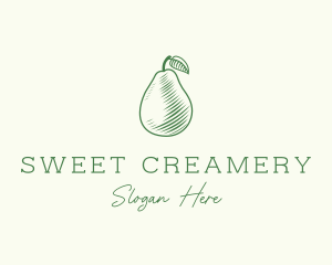 Green Pear Fruit logo design