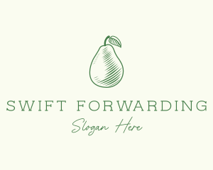 Green Pear Fruit logo design