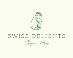 Green Pear Fruit logo design