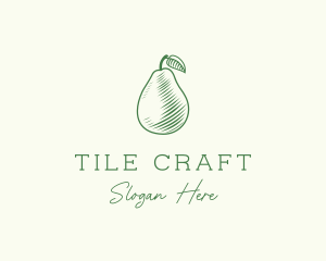 Green Pear Fruit logo design