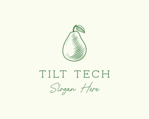 Green Pear Fruit logo design