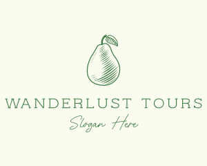 Green Pear Fruit logo design