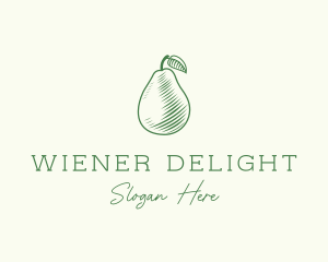 Green Pear Fruit logo design