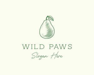 Green Pear Fruit logo design