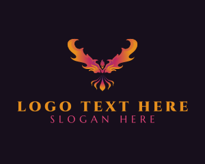 Blazing - Flying Mythical Phoenix logo design