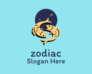Pisces Zodiac Sign logo design