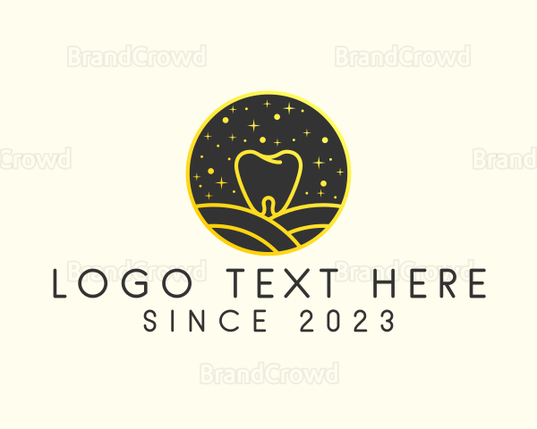 Night Dental Tooth Logo