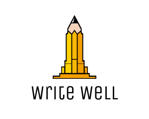 Pencil - Yellow Pencil Tower logo design
