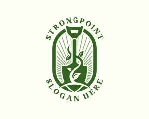 Horticulture - Shovel Gardening Plant logo design