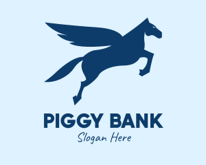 Blue Flying Pegasus  logo design