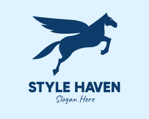 Trading - Blue Flying Pegasus logo design