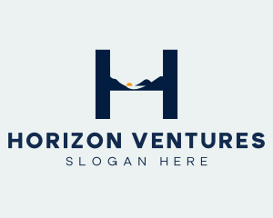 Horizon - Horizon Mountain Letter H logo design