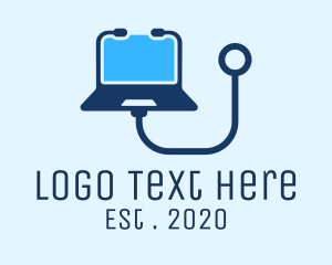 Virtual - Medical Check Up Laptop logo design