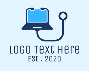 Stethoscope - Medical Check Up Laptop logo design