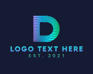 Gradient Stripes Letter D logo design